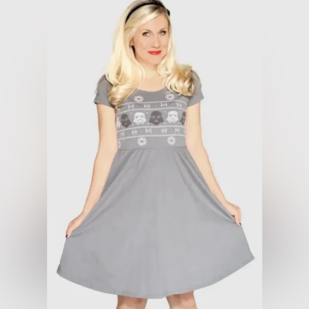 Her Universe Grey/black Star Wars Empire short sleeve 2X juniors dress - Picture 1 of 8